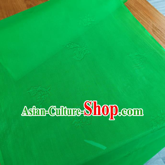 Chinese Traditional Jacquard Design Pattern Green Silk Fabric Cheongsam Mulberry Silk Drapery