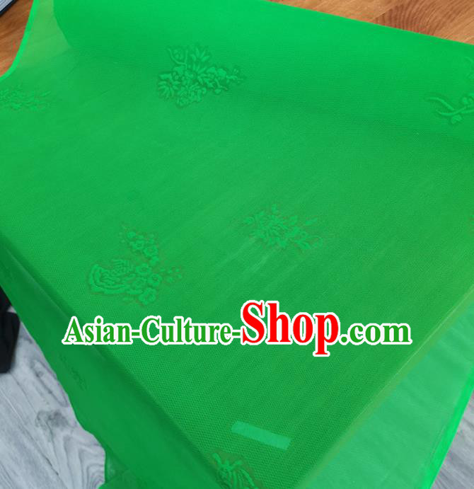 Chinese Traditional Jacquard Design Pattern Green Silk Fabric Cheongsam Mulberry Silk Drapery