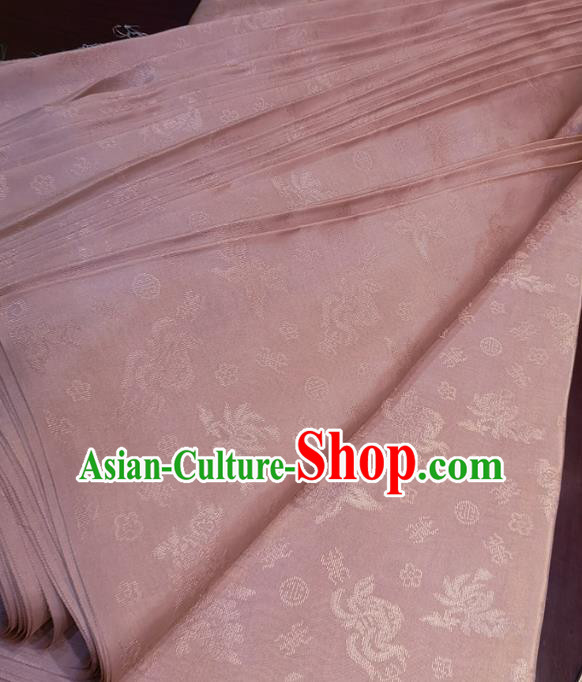 Chinese Traditional Jacquard Butterfly Design Pattern Pink Silk Fabric Cheongsam Mulberry Silk Drapery