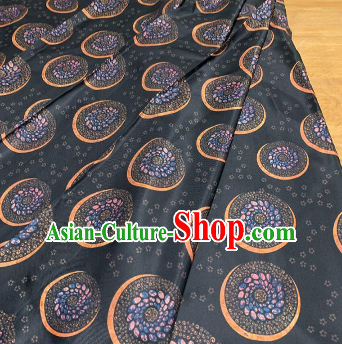 Chinese Traditional Classical Design Pattern Black Silk Fabric Cheongsam Mulberry Silk Drapery