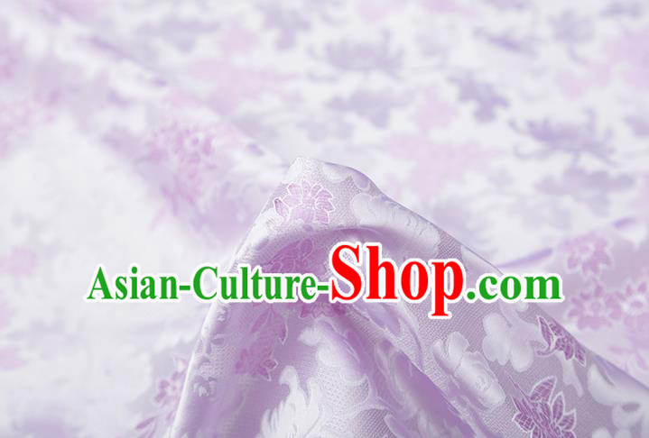 Chinese Traditional Jacquard Pattern Lilac Brocade Fabric Cheongsam Tapestry Drapery