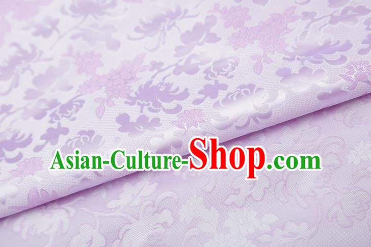 Chinese Traditional Jacquard Pattern Lilac Brocade Fabric Cheongsam Tapestry Drapery