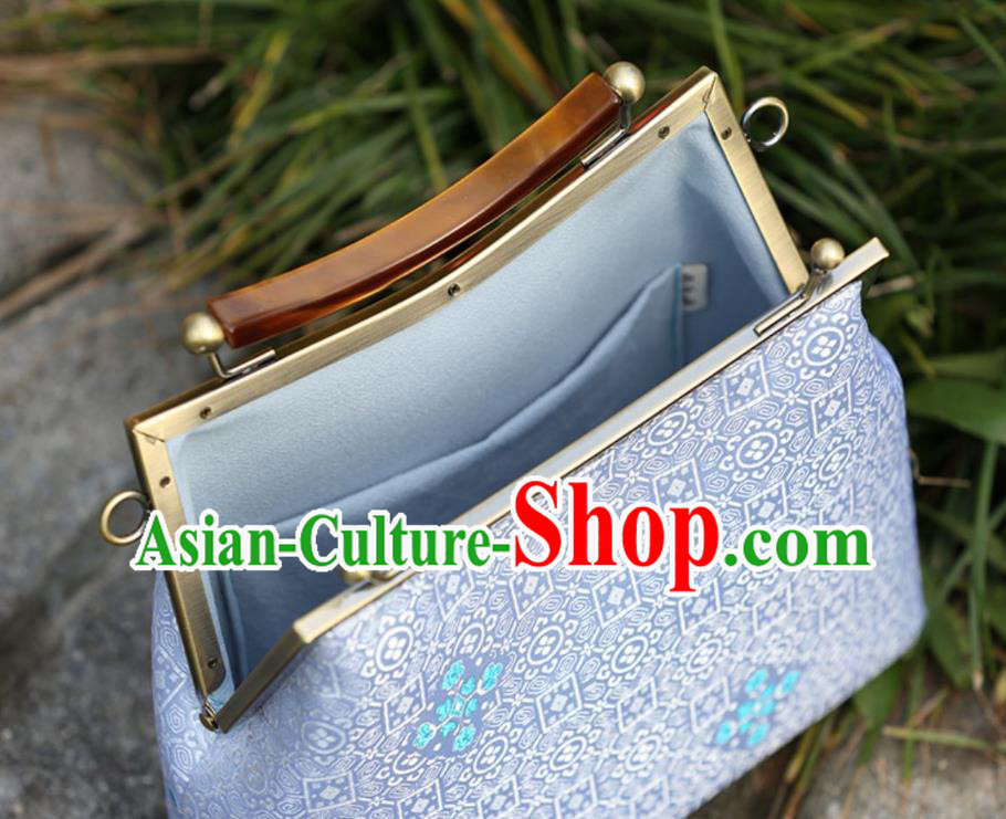 Chinese Traditional Plum Pattern White Brocade Bag Handmade Cheongsam Handbag for Women