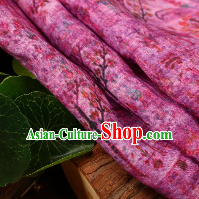 Chinese Traditional Design Pattern Rosy Ramie Fabric Cheongsam Ramee Drapery