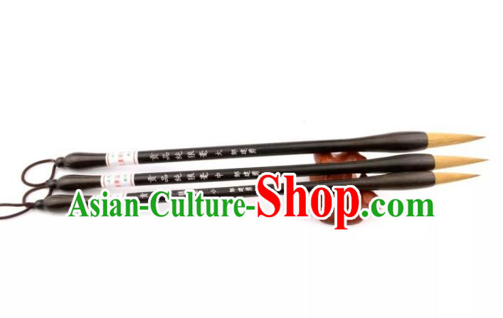 Chinese Traditional Calligraphy Weasel Hair Brush Handmade The Four Treasures of Study Writing Brush Pen