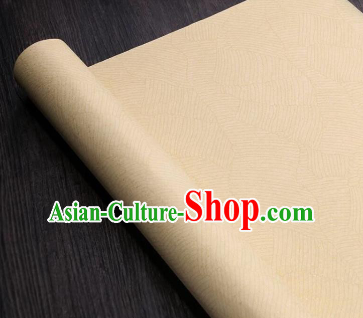 Traditional Chinese Pattern Beige Calligraphy Paper Handmade The Four Treasures of Study Writing Batik Art Paper