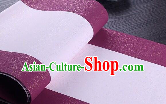 Chinese Traditional Spring Festival Couplets Batik Purple Paper Handmade Couplet Calligraphy Writing Art Paper