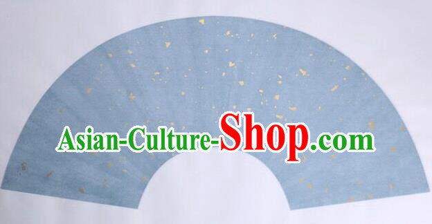 Traditional Chinese Light Blue Sector Paper Handmade The Four Treasures of Study Writing Fan Art Paper