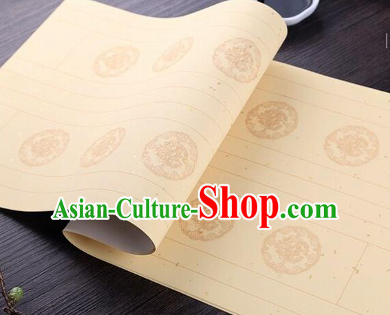 Chinese Traditional Spring Festival Couplets Calligraphy Beige Batik Paper Handmade Couplet Writing Art Paper