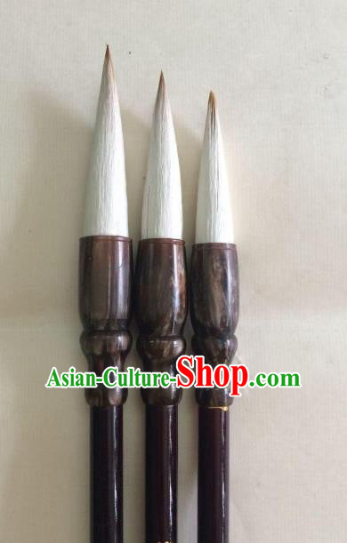 Traditional Chinese Calligraphy White Goat Hair Brush Handmade The Four Treasures of Study Writing Brush Pen