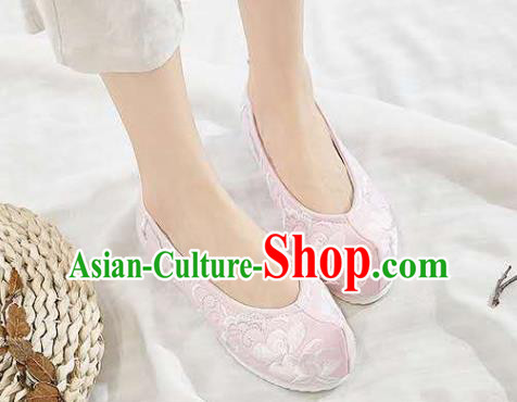 Chinese Hanfu Pink Shoes Women Shoes Opera Shoes Embroidered Shoes Princess Shoes