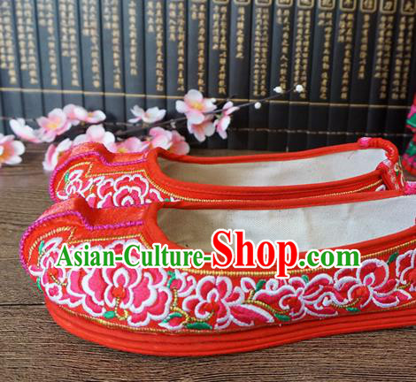 Traditional Chinese Wedding Red Embroidered Shoes Princess Shoes National Shoes Hanfu Shoes for Women