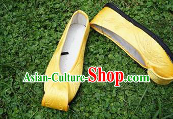 Traditional Chinese Golden Embroidered Shoes National Ethnic Wedding Shoes Hanfu Shoes for Women