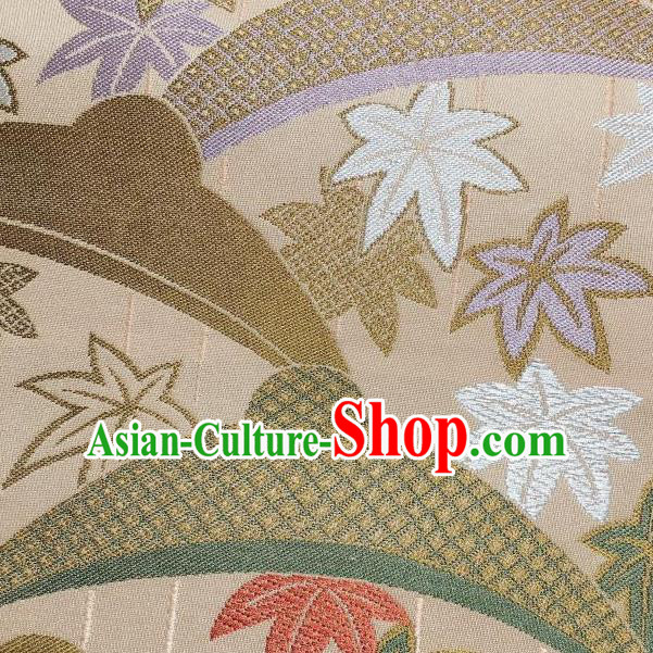Japanese Traditional Maple Leaf Pattern Brocade Waistband Japan Kimono Yukata Belt for Women