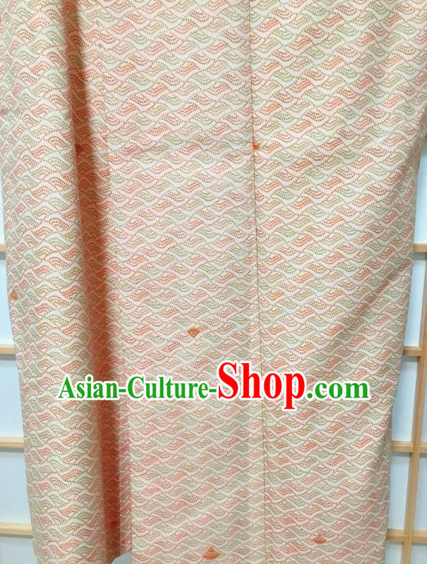 Japanese Traditional Printing Light Pink Furisode Kimono Japan Yukata Dress Costume for Women