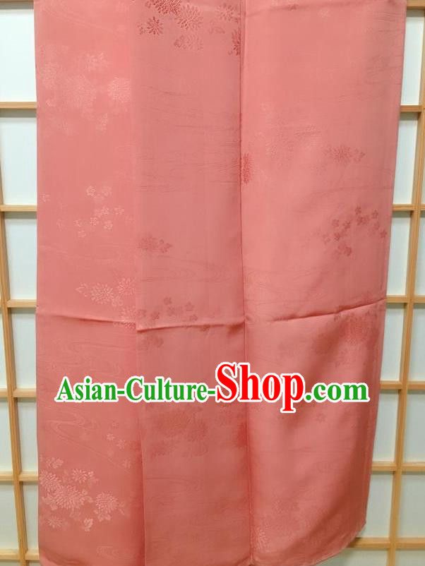 Traditional Japanese Chrysanthemum Pattern Pink Furisode Kimono Japan Yukata Dress Costume for Women
