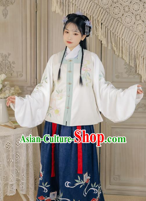 Chinese Traditional Ming Dynasty Young Lady Clothing Ancient Noble Girl Historical Costumes for Women