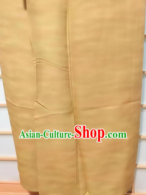 Traditional Japanese Ginger Iromuji Kimono Japan Classical Pattern Yukata Dress Costume for Women