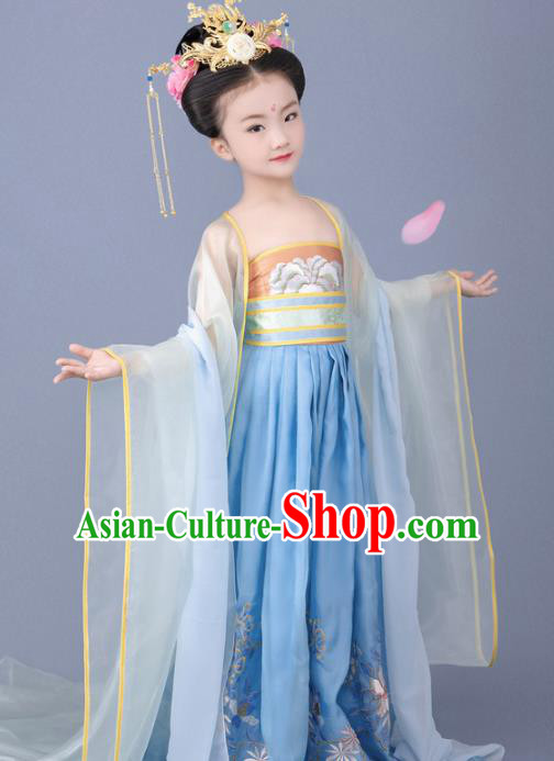 Chinese Ancient Children Hanfu Dress Traditional Tang Dynasty Princess Replica Costumes for Kids
