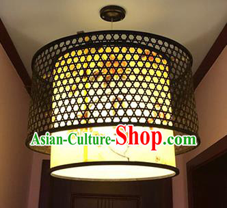Chinese Traditional Bamboo Weaving Palace Lanterns Handmade Painting Hanging Lantern Lamp