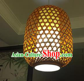 Chinese Traditional Handmade Orange Bamboo Weaving Lanterns Hanging Lantern Lamp