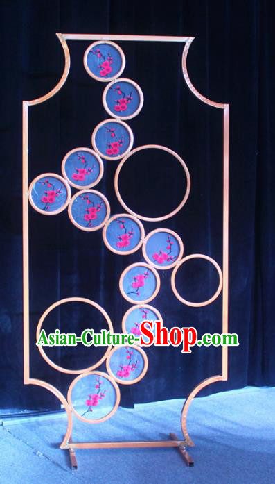 Handmade Chinese Pierced Plum Blossom Folding Screens Traditional Wedding Decoration