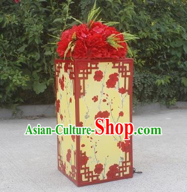 Chinese Traditional Printing Plum Lamp Wedding Floor Lanterns Handmade Palace Lantern