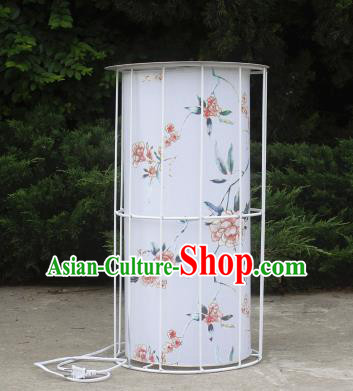 Chinese Traditional Printing White Lamp Wedding Flowers Floor Lanterns Handmade Palace Lantern