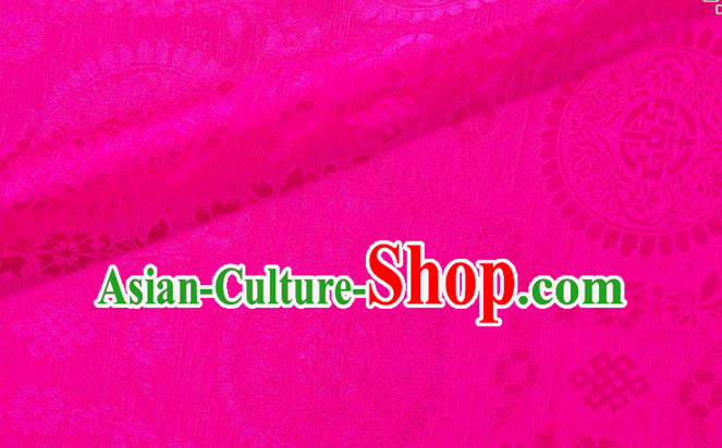 Chinese Classical Auspicious Pattern Design Rosy Brocade Fabric Asian Traditional Hanfu Satin Material