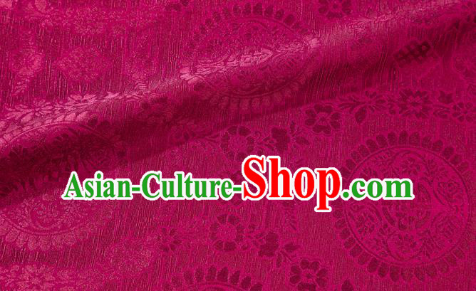 Chinese Classical Auspicious Pattern Design Wine Red Brocade Fabric Asian Traditional Hanfu Satin Material