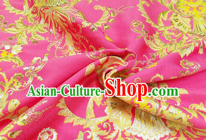 Chinese Classical Pattern Design Pink Brocade Fabric Asian Traditional Hanfu Satin Material