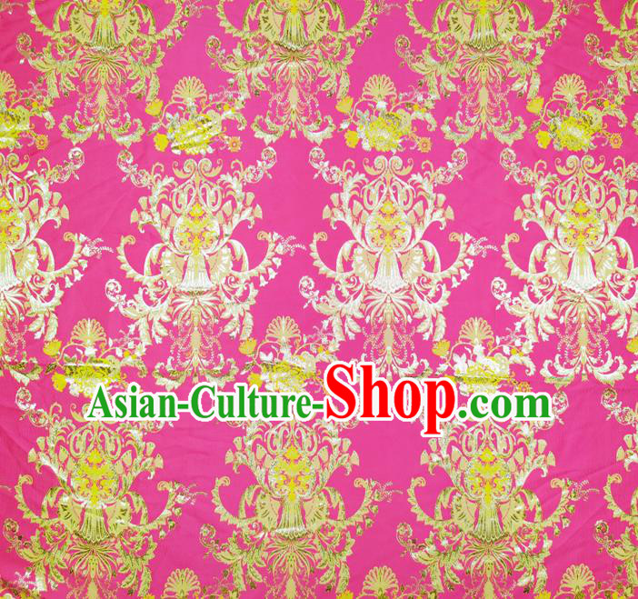 Chinese Classical Pattern Design Pink Brocade Fabric Asian Traditional Hanfu Satin Material