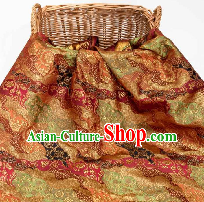 Japanese Traditional Pattern Design Brocade Fabric Asian Kimono Tapestry Satin