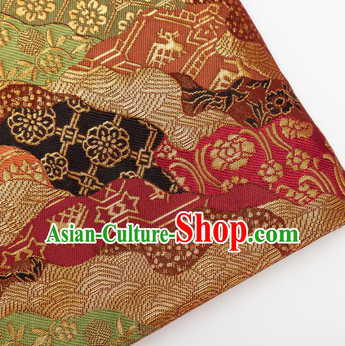 Japanese Traditional Pattern Design Brocade Fabric Asian Kimono Tapestry Satin