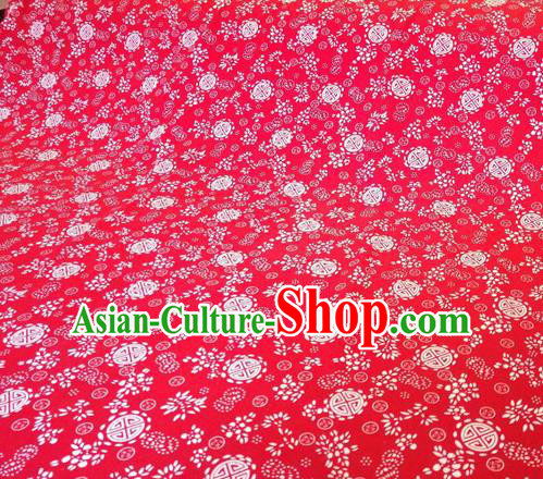 Chinese Classical Lucky Pattern Design Red Fabric Asian Traditional Hanfu Cloth Material