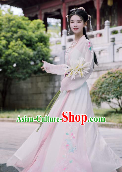 Traditional Chinese Song Dynasty Young Lady Dress Ancient Patrician Historical Costumes for Women