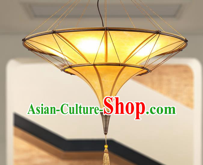 Asian Traditional Imitation Sheepskin Ceiling Lantern Thailand Handmade Lanterns Hanging Lamps