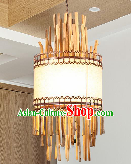Asian Traditional Wood Ceiling Lantern Thailand Handmade Lanterns Hanging Lamps