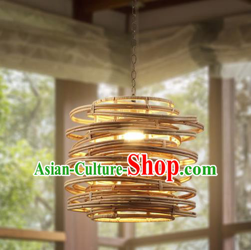 Asian Traditional Bamboo Weaving Ceiling Lantern Thailand Handmade Lanterns Hanging Lamps