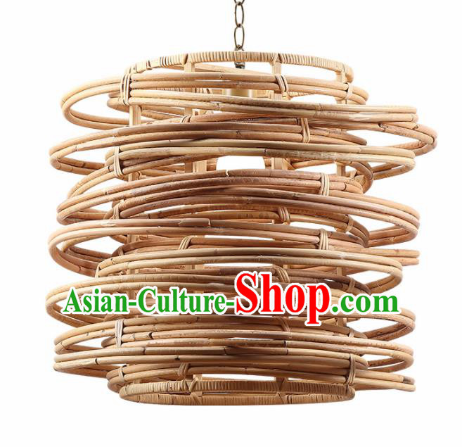 Asian Traditional Bamboo Weaving Ceiling Lantern Thailand Handmade Lanterns Hanging Lamps