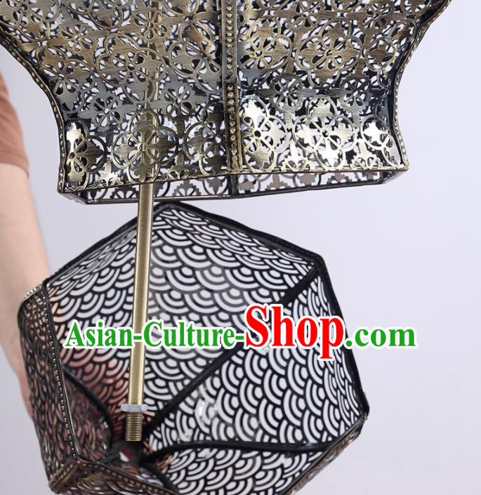 Asian Traditional Iron Carving Ceiling Lantern Thailand Handmade Lanterns Hanging Lamps