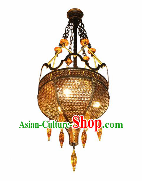 Asian Traditional Iron Carving Ceiling Lantern Thailand Handmade Lanterns Hanging Lamps