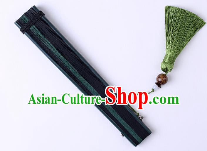 Traditional Chinese Printing Flowers Deep Green Folding Fan China Bamboo Fan Oriental Fan