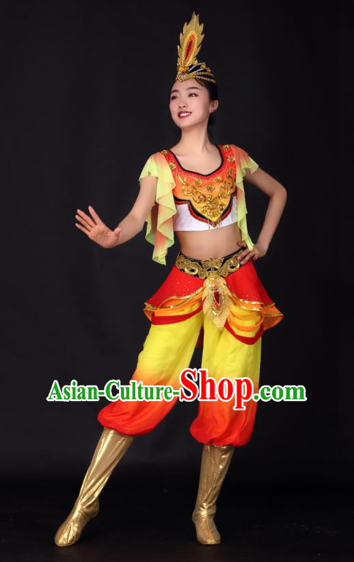 Chinese Traditional Xinjiang Uygur Dance Clothing China Uyghur Nationality Stage Performance Costume for Women