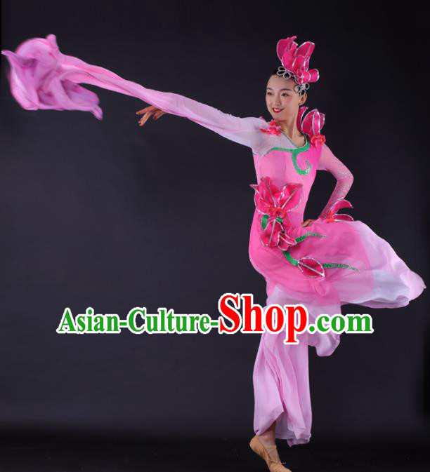 Chinese Classical Dance Water Sleeve Dance Pink Dress Traditional Stage Performance Costume for Women