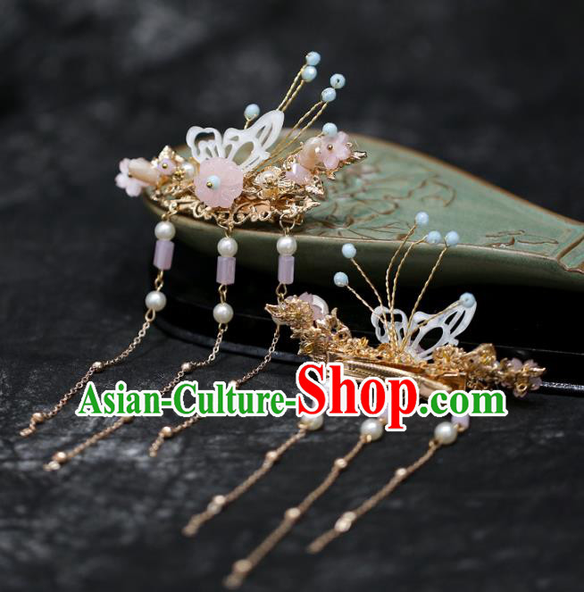 Chinese Traditional Hanfu Shell Butterfly Hair Claws Ancient Hair Accessories for Women