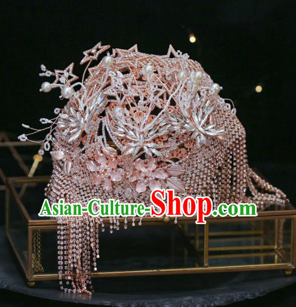 Top Grade Bride Champagne Hair Clasp Wedding Hair Accessories for Women