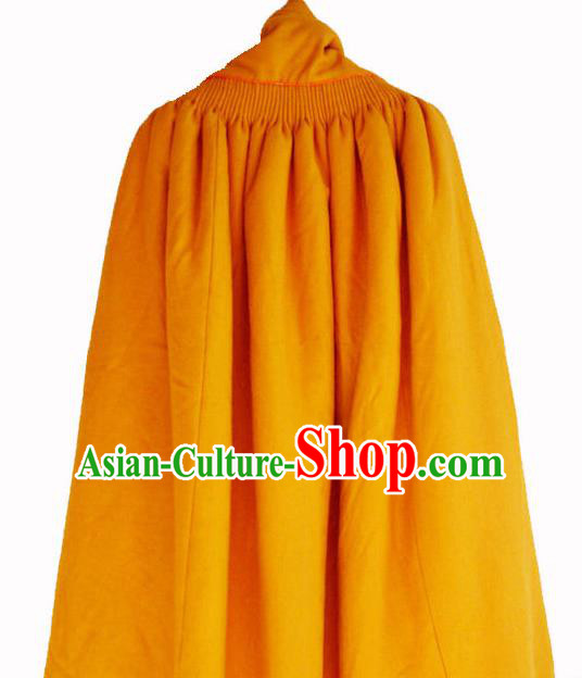 Chinese Tibetan Buddhism Winter Yellow Cloak Traditional Monk Cape for Men