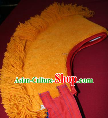 Handmade Chinese Tibetan Buddhism Hat Traditional Zang Nationality Monk Cockscomb Hat for Men