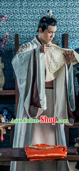 Chinese Ancient Swordsman Historical Drama Love is More Than A Word Costume and Headpiece for Men